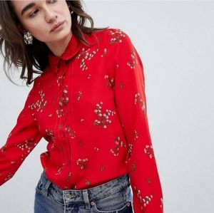 ASOS Vero Moda floral printed button down blouse